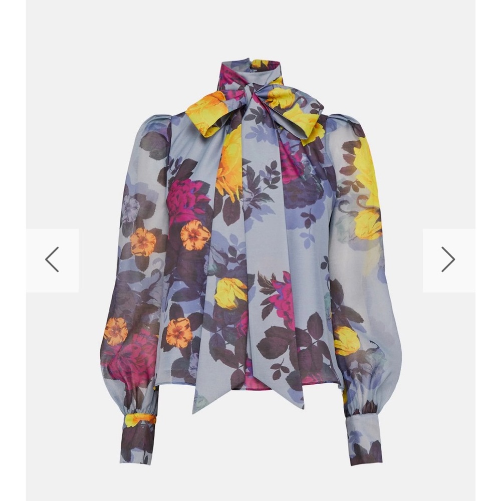 Floral Women's Top with Bow Detail